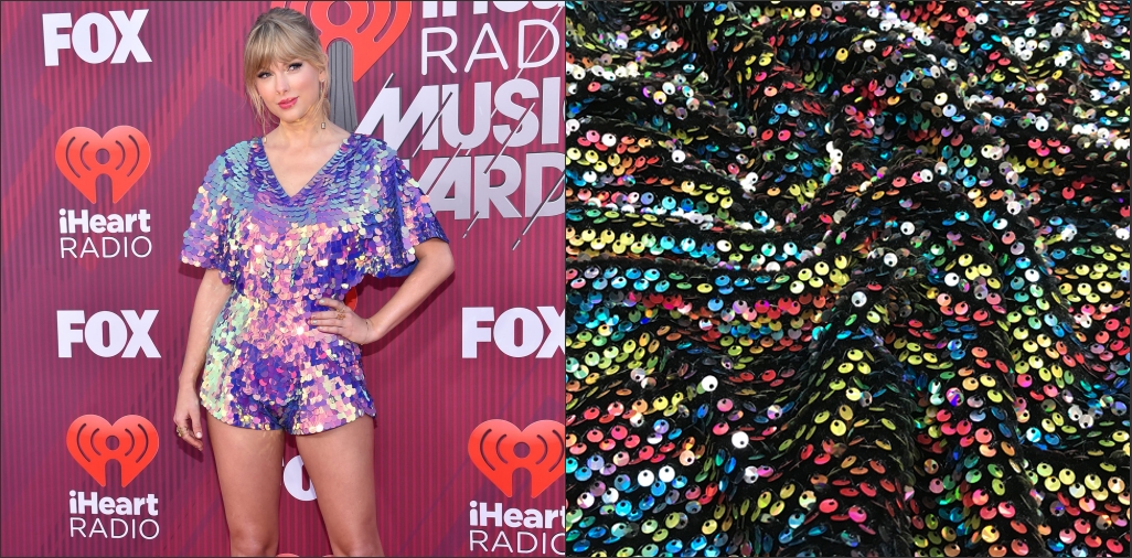 robe sequin Taylor Swift dans le tapis rouge de 2019 iHeart Radio Music Awards