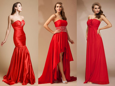 Robe rouge longue pour soirée bustier