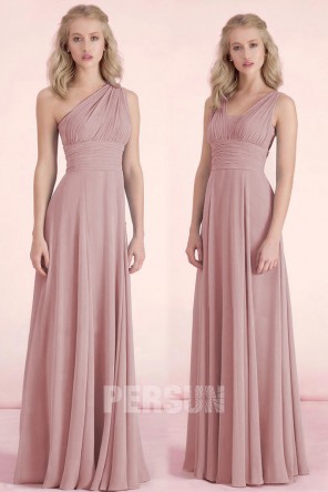 Robe longue de soirée empire avec bretelles convertibles