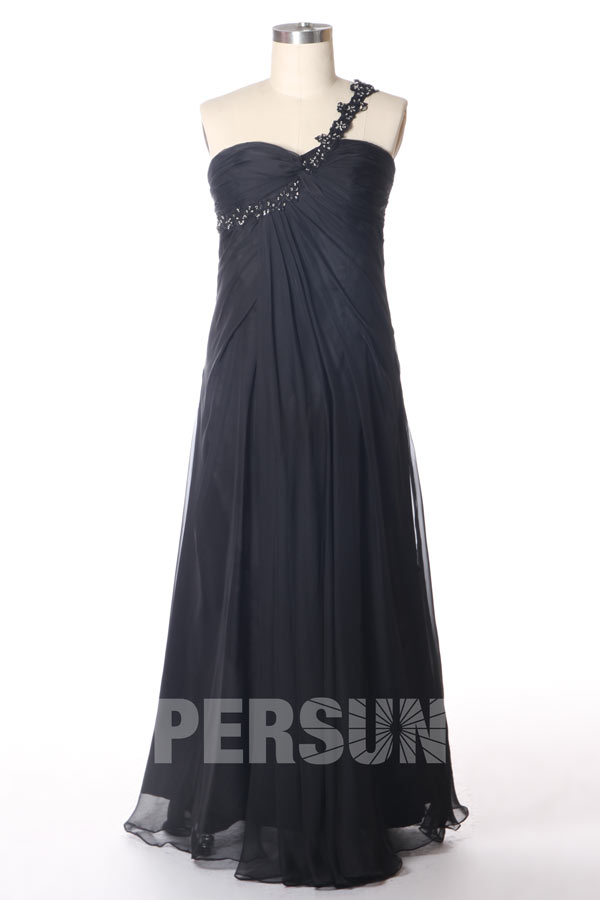 Robe cérémonie mariage fendue épaule asymétrique