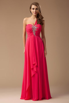 Robe bal asymétrique épaule asymétrique stras