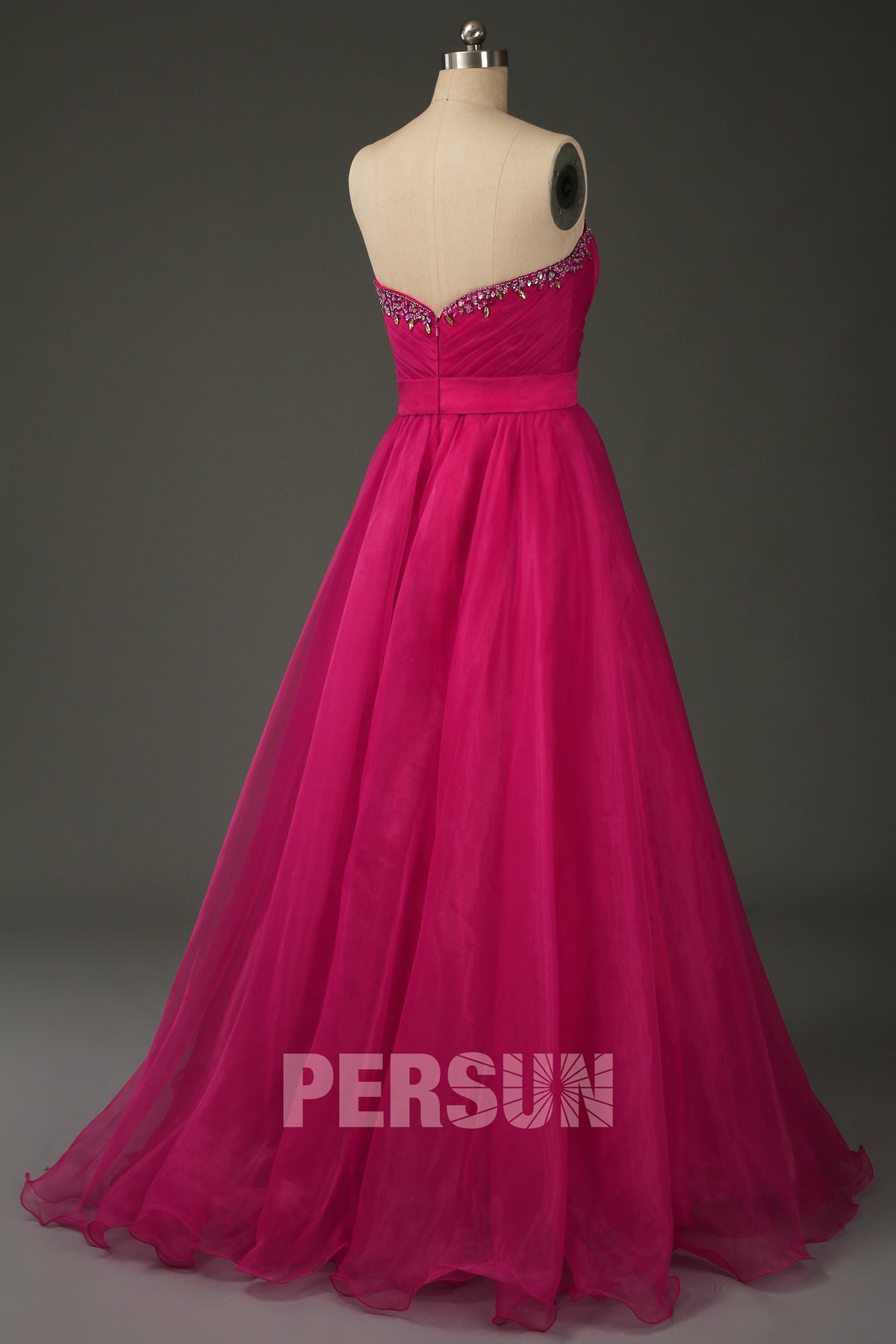 Robe gala bustier empire stras longue sol