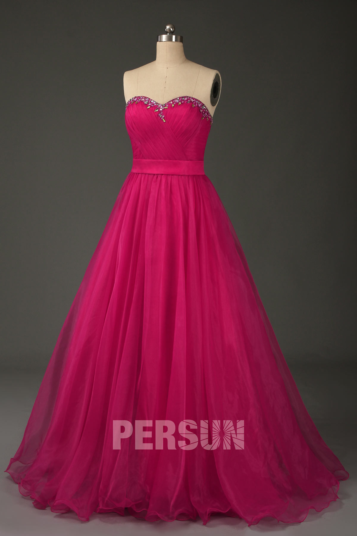 Robe gala bustier empire stras longue sol