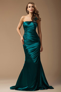 Robe soirée moulante asymétrique de style sirène
