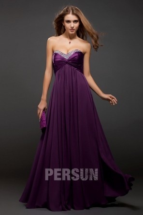 Robe bal bustier stras longue sol