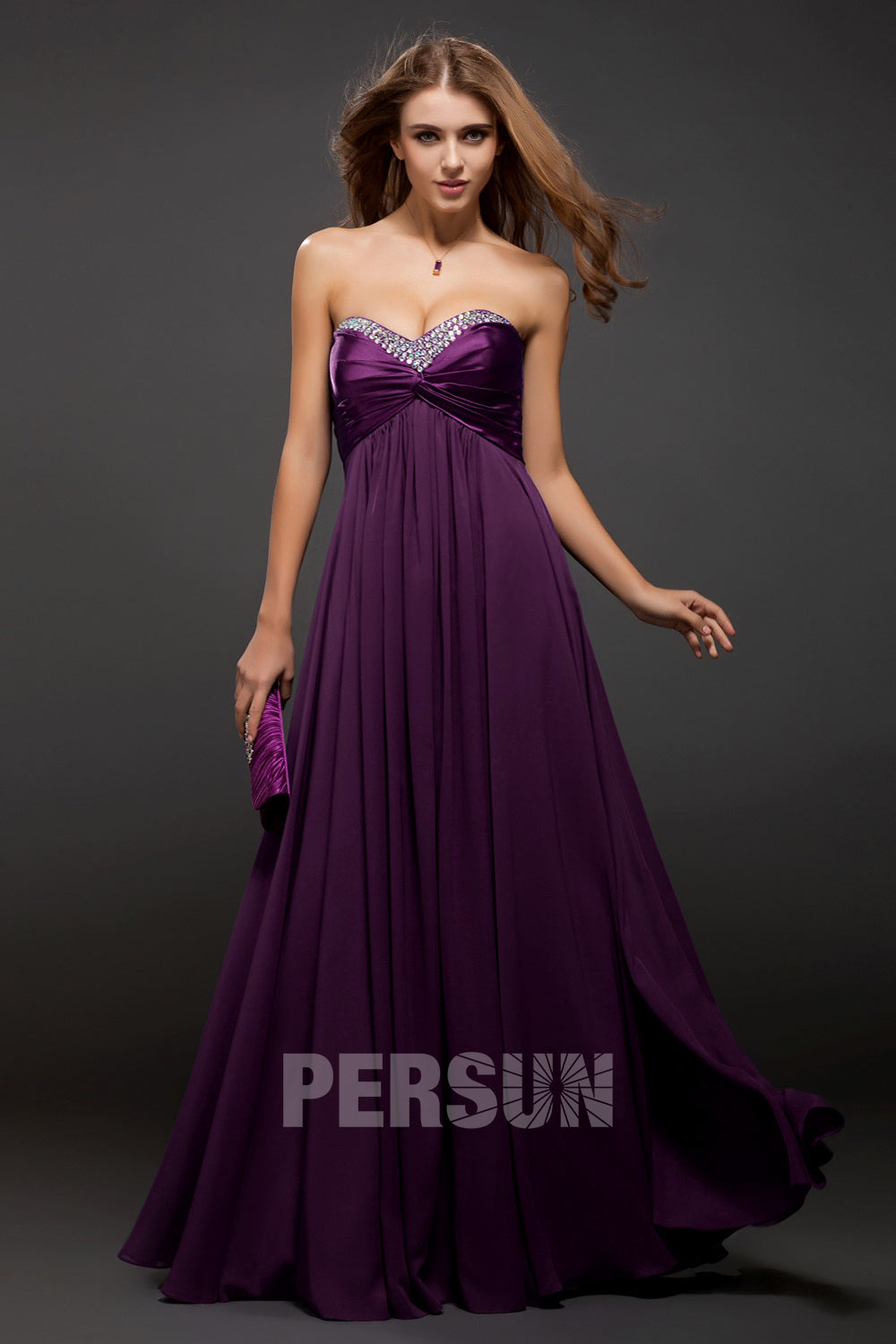 Robe bal bustier stras longue sol