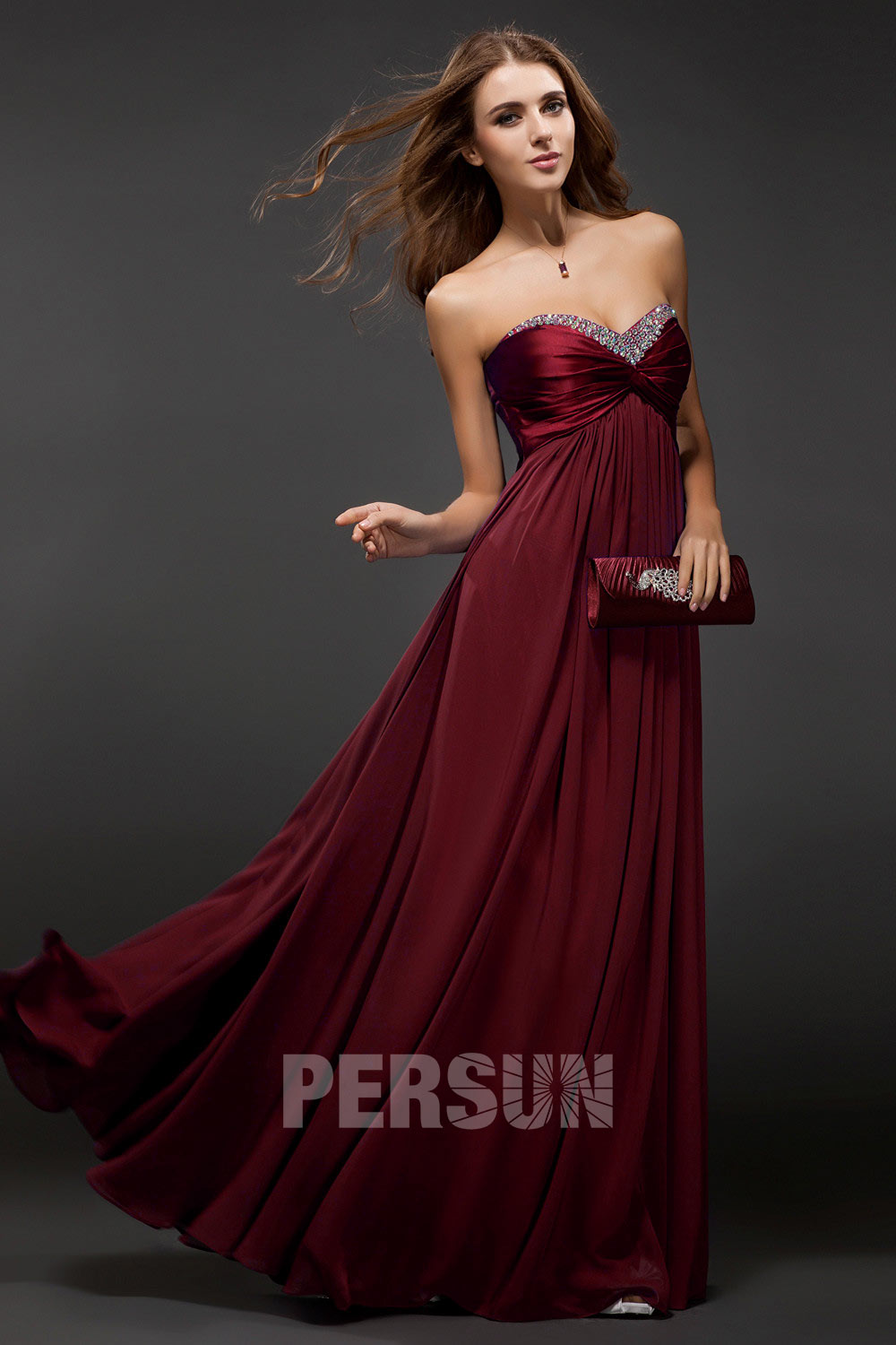Robe bal bustier stras longue sol