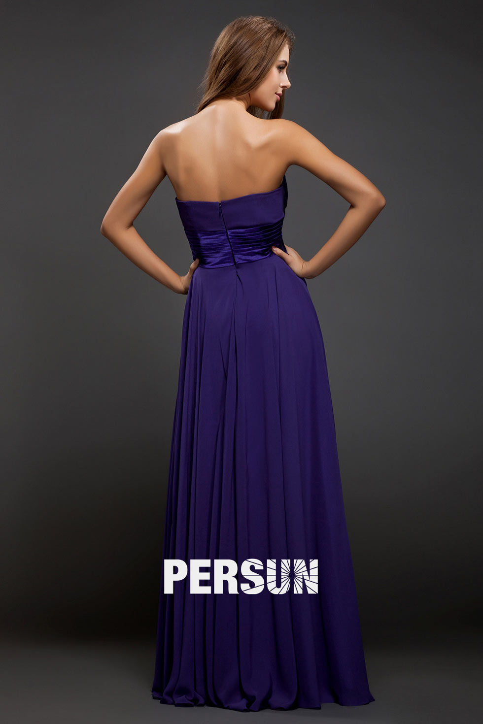 Robe bal bustier stras longue sol
