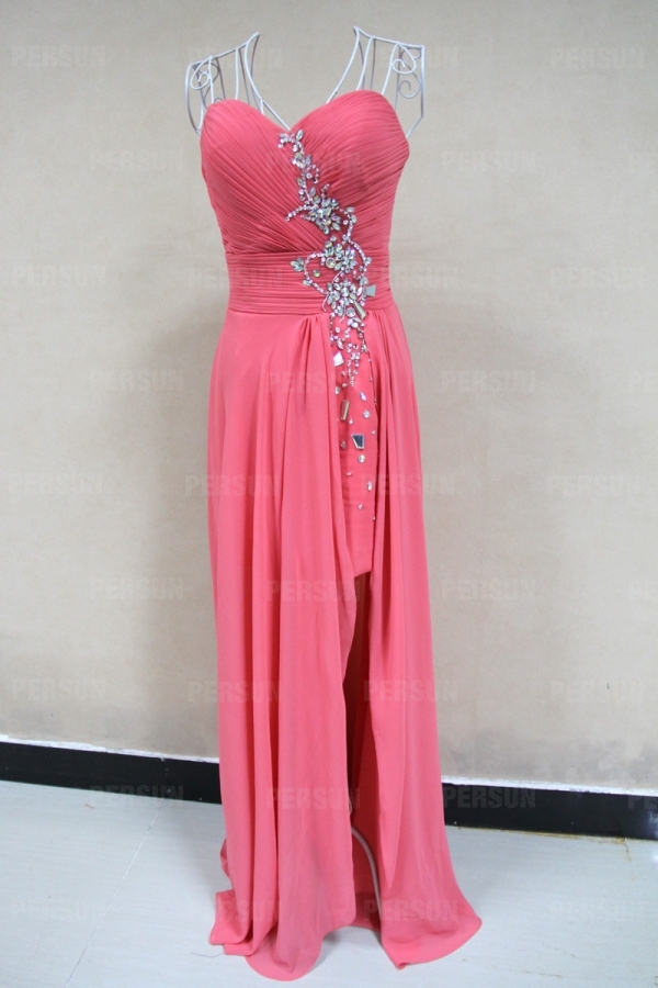 Robe bal bustier stras courte devant longue derrière