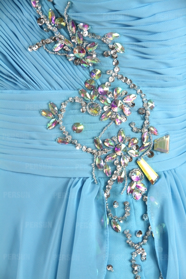 Robe bal bustier stras courte devant longue derrière