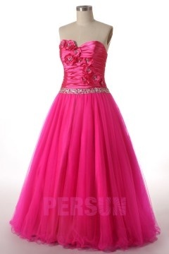 Robe princesse bustier strass et de fleurs