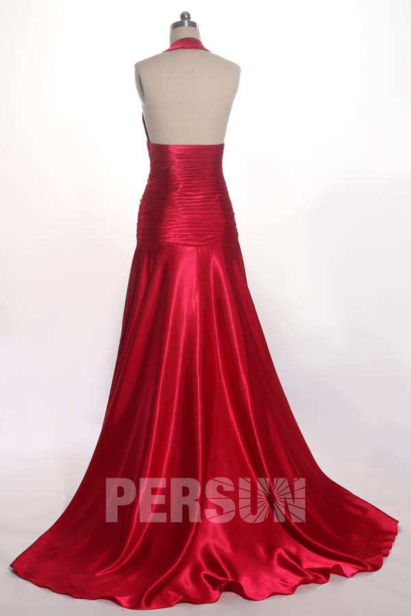 Robe habillée longue fendue très décolletée dos ouvert