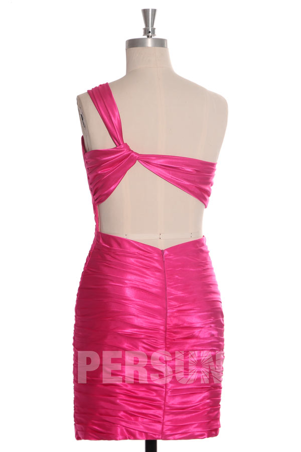 Robe cocktail de mariage courte moulante à dos nu