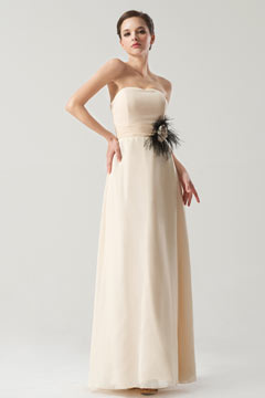 Simple robe longue bustier droit pour mariage d'été