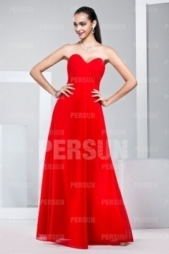 Robe soirée bustier rouge longue sol