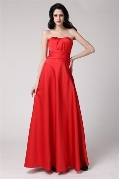 Robe soirée bustier rouge longue style empire