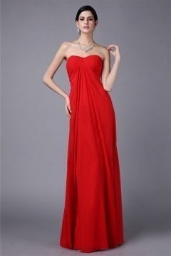 Robe soirée bustier rouge longue sol
