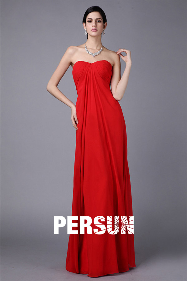 Robe soirée bustier rouge longue sol