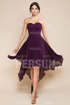 Robe cocktail bustier cœur courte devant longue derrière