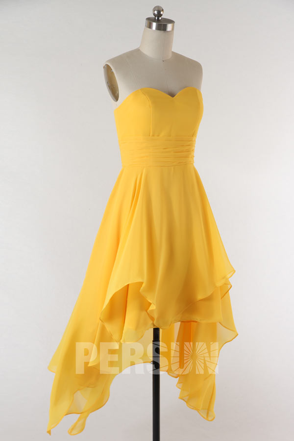 Robe cocktail bustier cœur courte devant longue derrière
