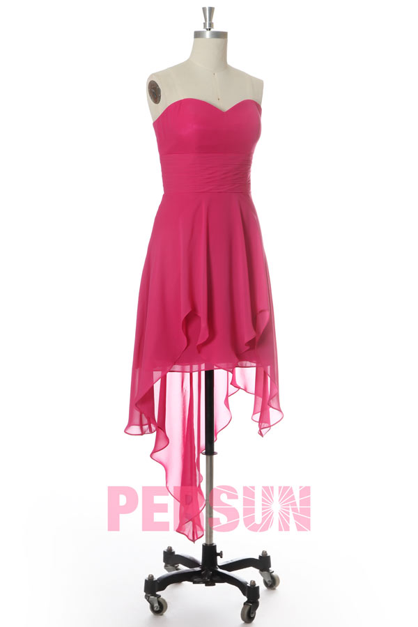 Robe cocktail bustier cœur courte devant longue derrière