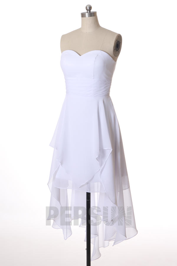 Robe cocktail bustier cœur courte devant longue derrière