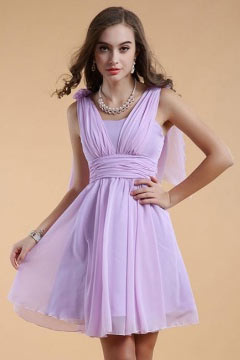 Robe courte aux genoux avec bretelles pour mariage d'été