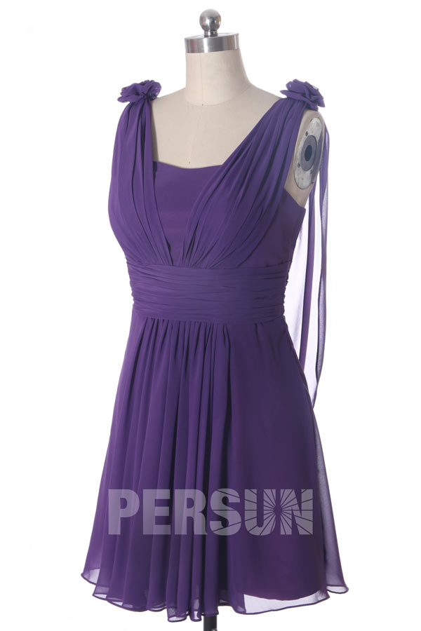 Robe courte aux genoux avec bretelles pour mariage d'été