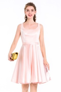 Robe femme de gala encolure carrée & dos décolleté V avec noeud papillon