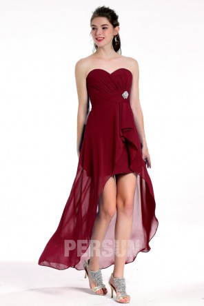 Robe bal courte devant longue derrière orné de strass