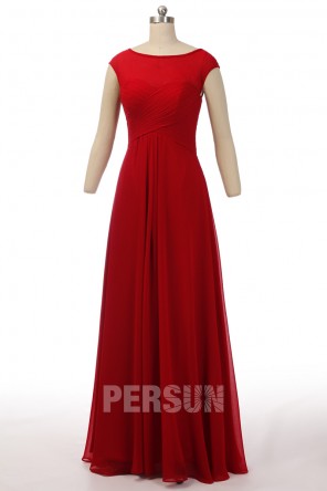 Robe soirée rouge longue dos échancré en U pour concert