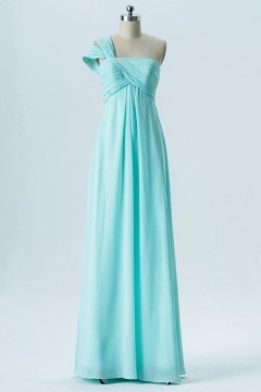 Robe asymétrique mariage bleu verte à taille empire pour femme enceinte
