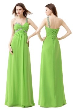 Robe verte vintage asymétrique bustier empire à paillettes