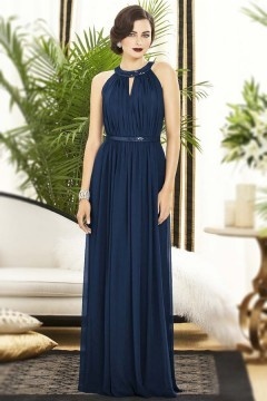 Robe de soirée colonne col halter ornée de paillettes mode