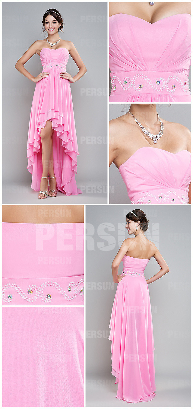 robe de bal 2014 rose haut-bas