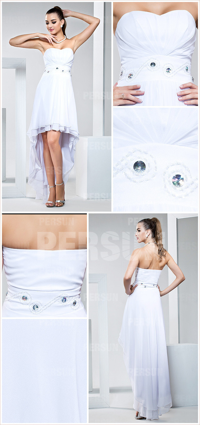 robe de danse blanche haut-bas