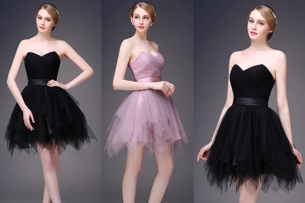 Petite robe bustier cœur en tulle dos laçage jupe à volants