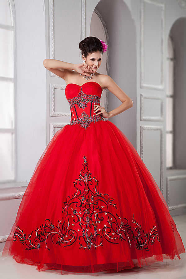 robe de bal rouge princesse bustier coeur motifs vintage & imprimée