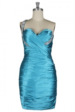 Robe cocktail moulante sexy stras
