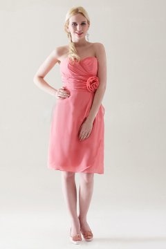 Robe cocktail de mariage courte sans bretelle