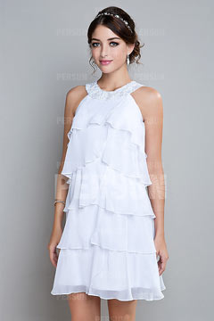 Mini robe habillée à volants pour mariage