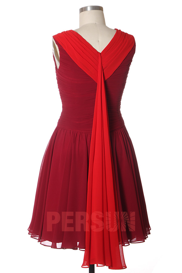 Robe soirée mi longue plissée élégante à encolure bateau