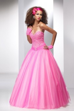 Robe gala bustier style princesse ornée de strass