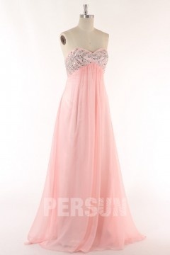 Robe soirée empire bustier ornée de strass