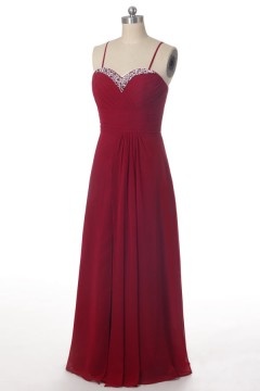 Robe soirée bustier rouge longue sol avec fente