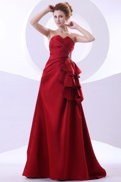 Robe soirée bustier plissée longue avec laçage au dos