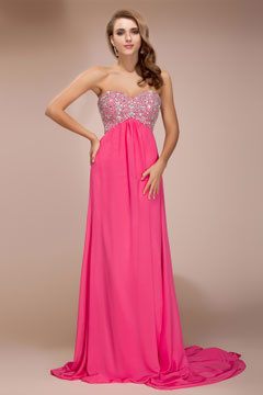 Robe de gala bustier longue ornée de strass