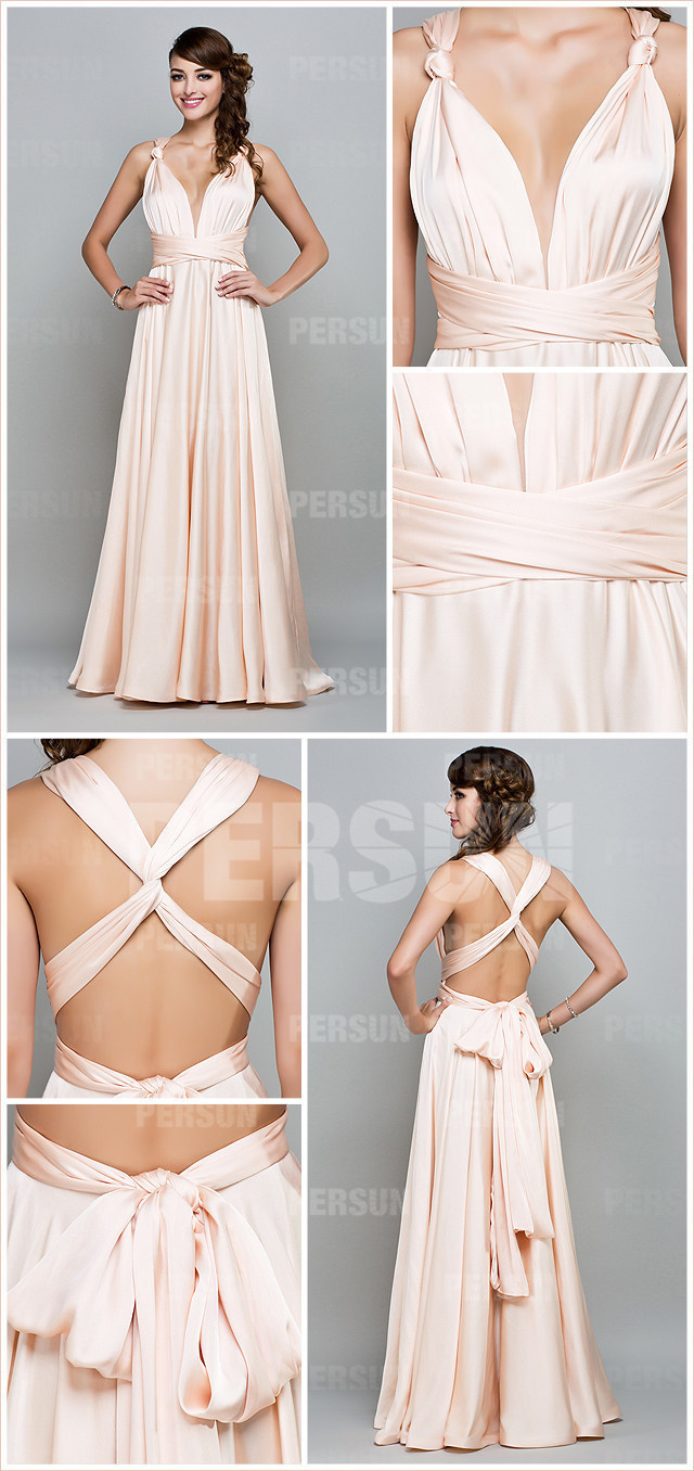 robe concours de beauté sexy bretelles croisée au dos