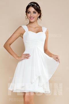Robe demoiselle d'honneur empire simple courte aux genoux