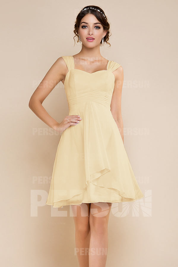 Robe demoiselle d'honneur empire simple courte aux genoux